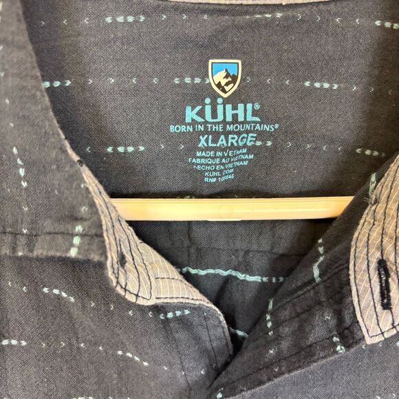 Kuhl Blue Striped Linen & Cotton Blend Collared Button Down Shirt Men's XL - Picture 5 of 7